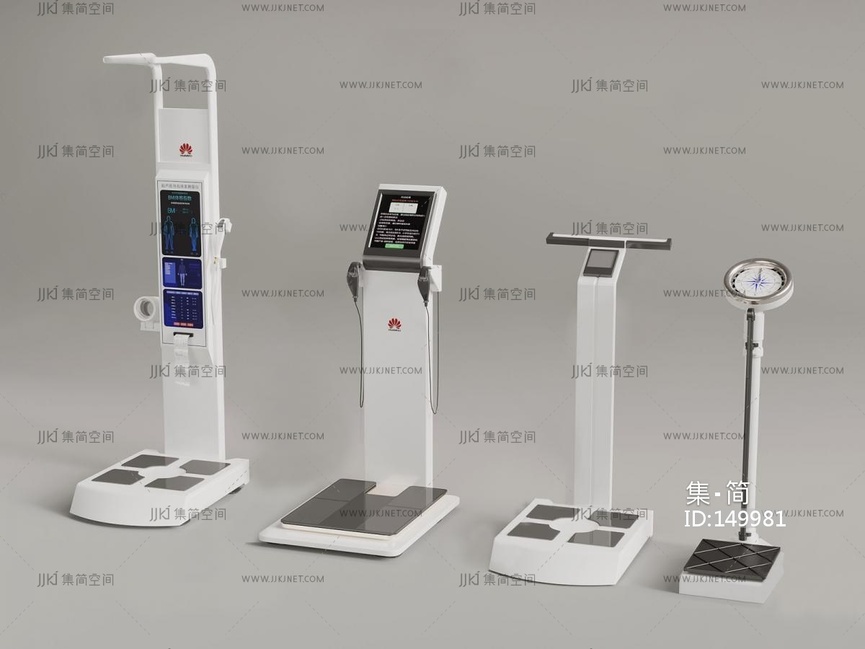 03-医疗器材_现代医疗器材_体重仪_体侧仪_身高测量器3D模型