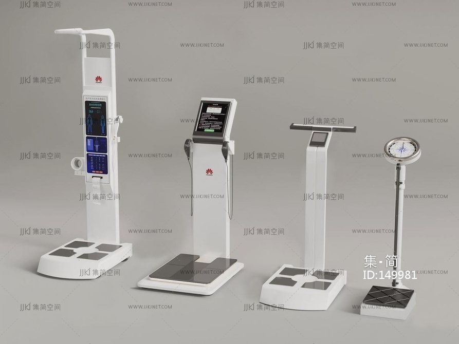 03-医疗器材_现代医疗器材_体重仪_体侧仪_身高测量器3D模型
