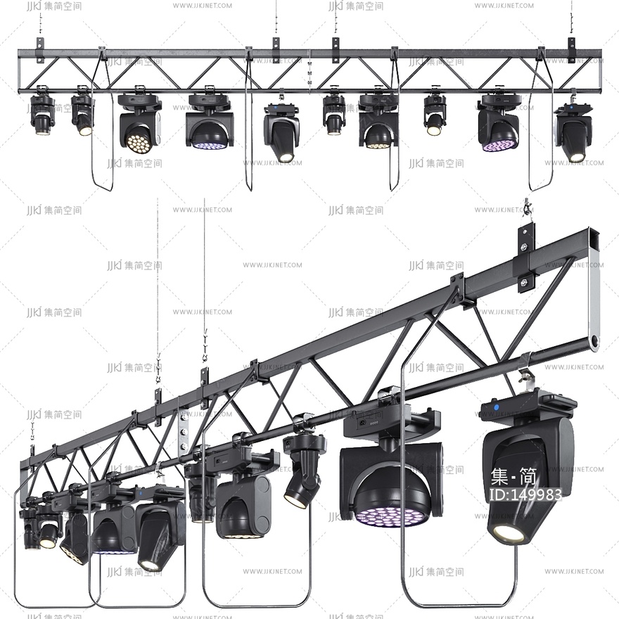 05-现代射灯_明装射灯_轨道射灯_磁吸射灯_舞台灯3D模型