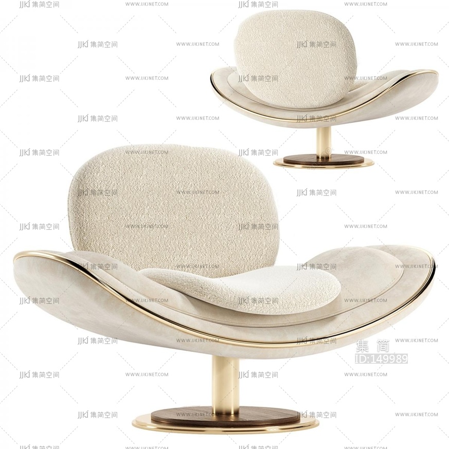 12-Mezzo现代休闲椅，办公椅蛋壳椅3D模型