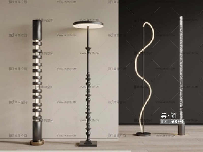 现代落地灯_现代落地灯_创意落地灯SU模型
