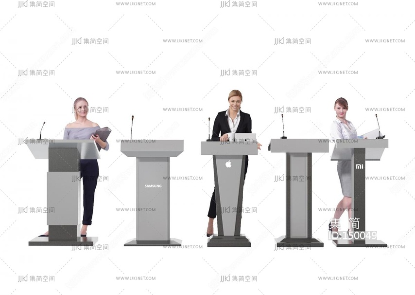 09-现代讲台，演讲台，人物，支持台，话筒人物vrrr