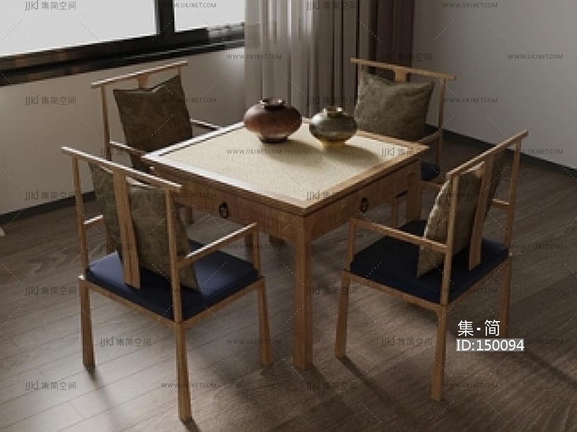 侘寂茶桌椅_侘寂茶桌椅SU模型