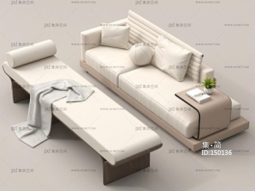 现代贵妃椅_现代贵妃榻_贵妃椅_美人靠SU模型