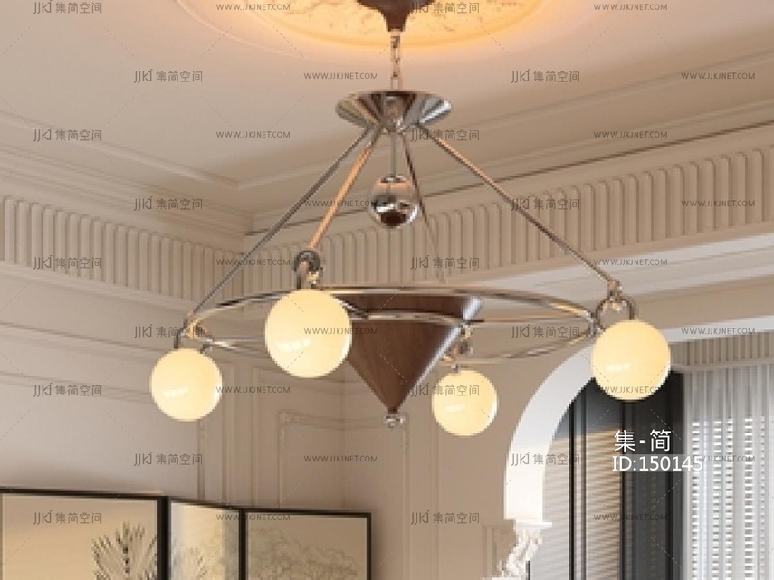 中古吊灯_艺术吊灯_装饰吊灯_球形吊灯SU模型