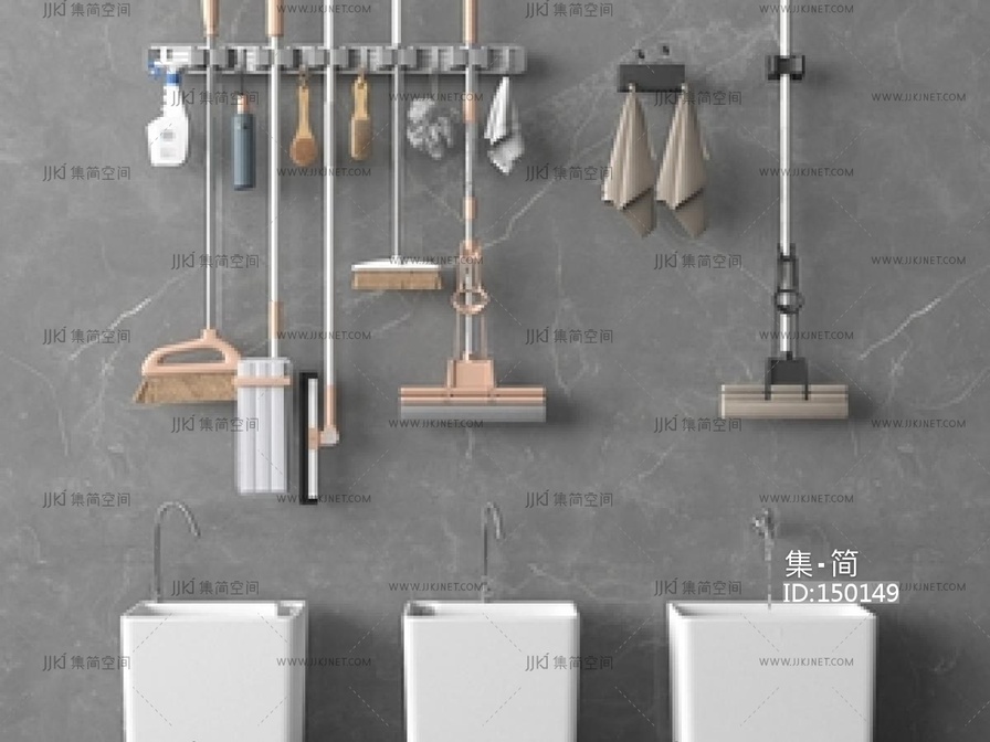 拖把池_阳台拖把池_拖布池_台盆拖把盆_卫浴洁具_拖布槽SU模型