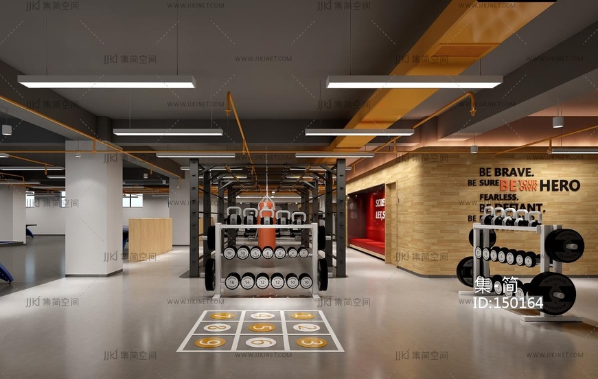 现代 工业  健身，健身房，哑铃