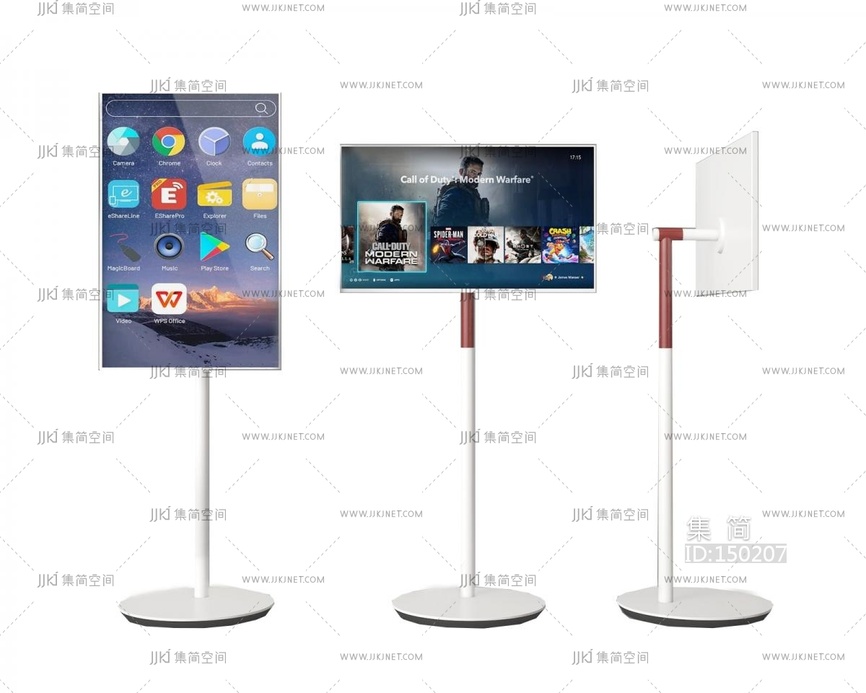 06-电视_移动电视_电视架_广告屏_展示屏_电视SU模型