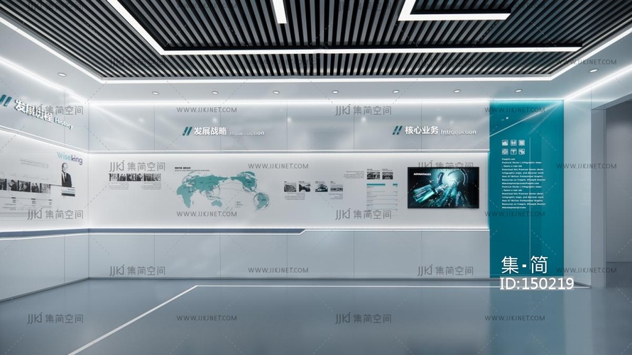 20-现代科技医疗展厅，展墙展板SU模型