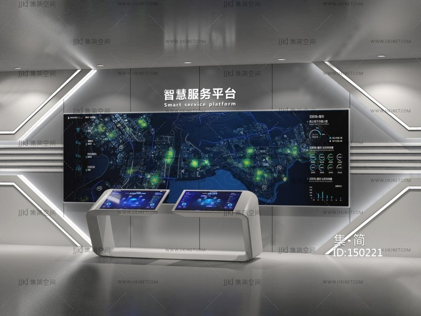 24现代科技展厅_大数据平台_一体机_拼接屏SU模型
