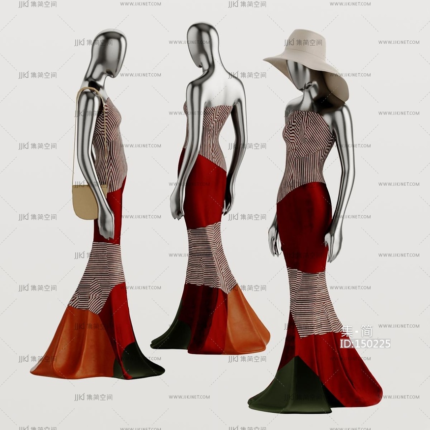 05-商展器材_现代民族风女装_服装模特_复古女装3D模型