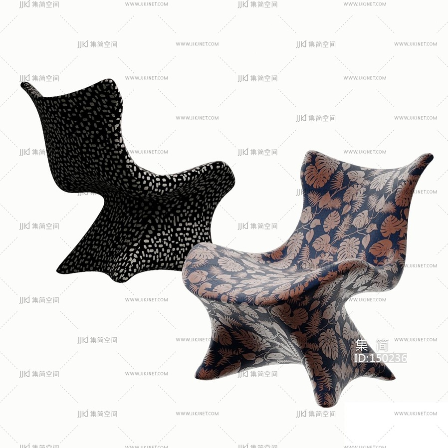 24-现代意式休闲椅_现代鲨鱼休闲躺椅_书椅_布椅_沙发椅异形椅子3D模型