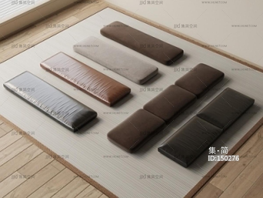 现代坐垫_桌垫_飘窗垫SU模型