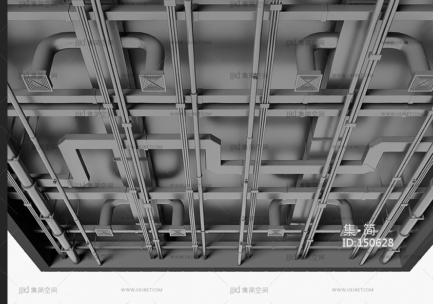 现代管道，裸顶空调管道