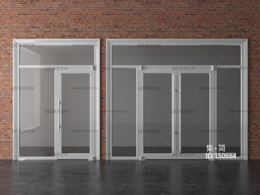 门_肯德基门铝合金门3D模型