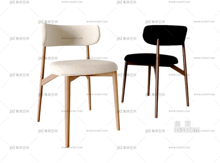 中古餐椅_中古风椅子_餐椅3D模型