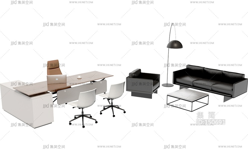 总经理办公室办公桌椅班台老板台，办公沙发，落地灯单人沙发