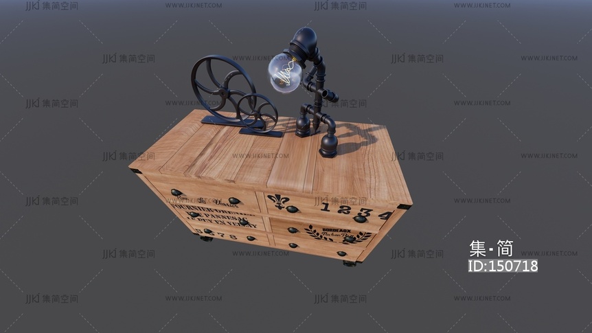 复古工业风餐边柜