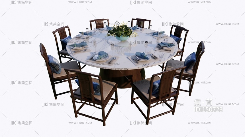 新中式餐桌椅组合