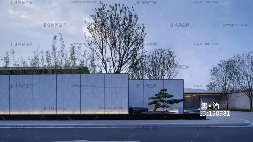 夜景黄昏别墅度假村窗口环境贴图 (1)