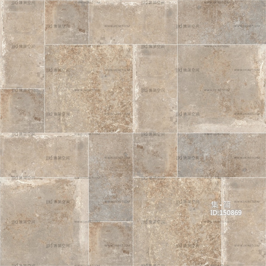 无缝错拼侘寂风莱姆石贴图文化石仿古砖