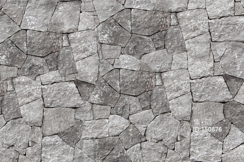 无缝灰色毛石墙面贴图