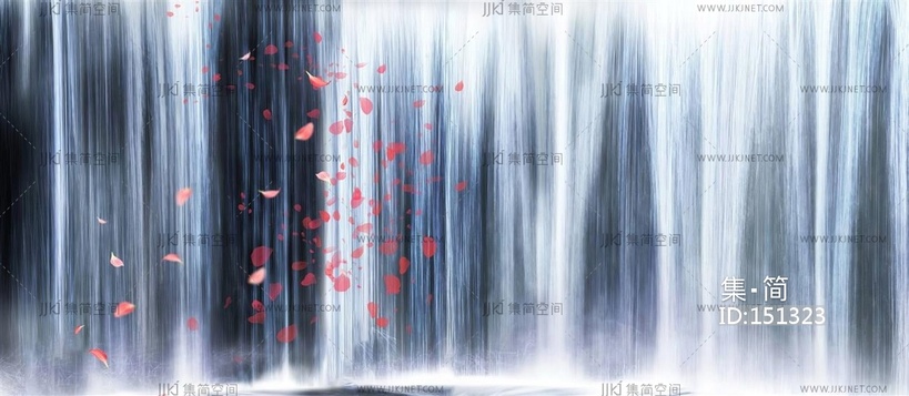 瀑布流水屏幕科技