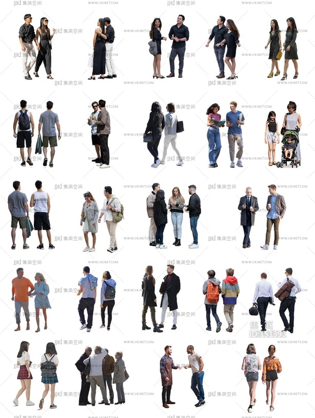 免抠行走动态人物psd免扣贴图psd