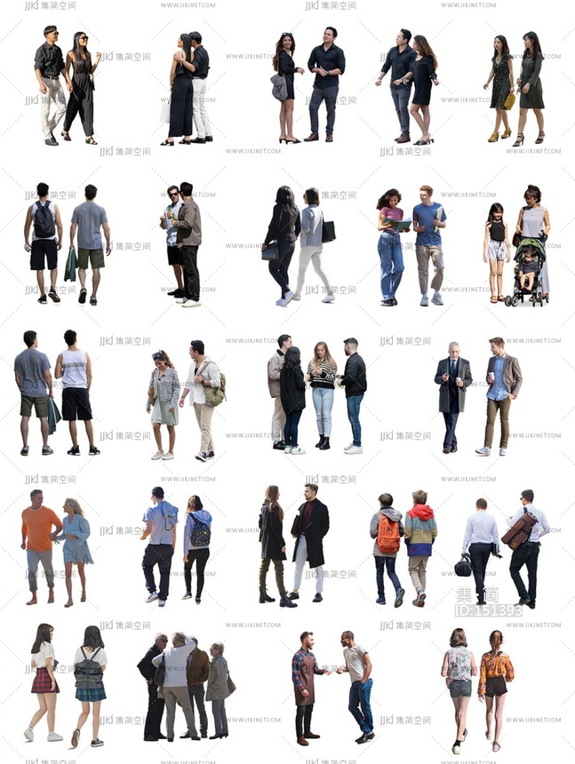 免抠行走动态人物psd免扣贴图psd