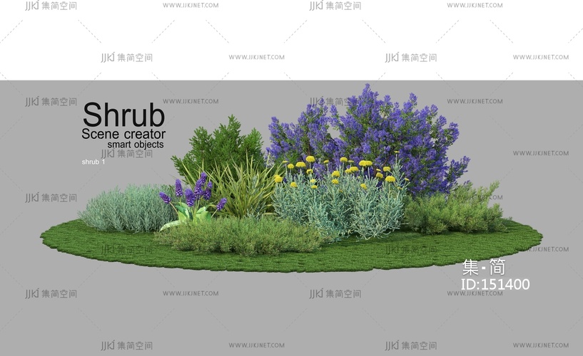 03-清新灌木组 psd素材