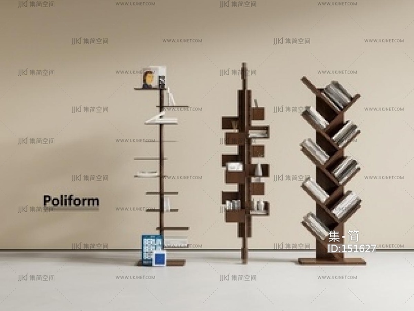 中古侘寂书架SU模型