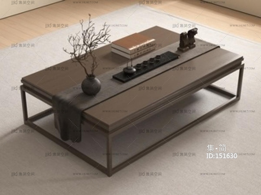 新中式茶几SU模型