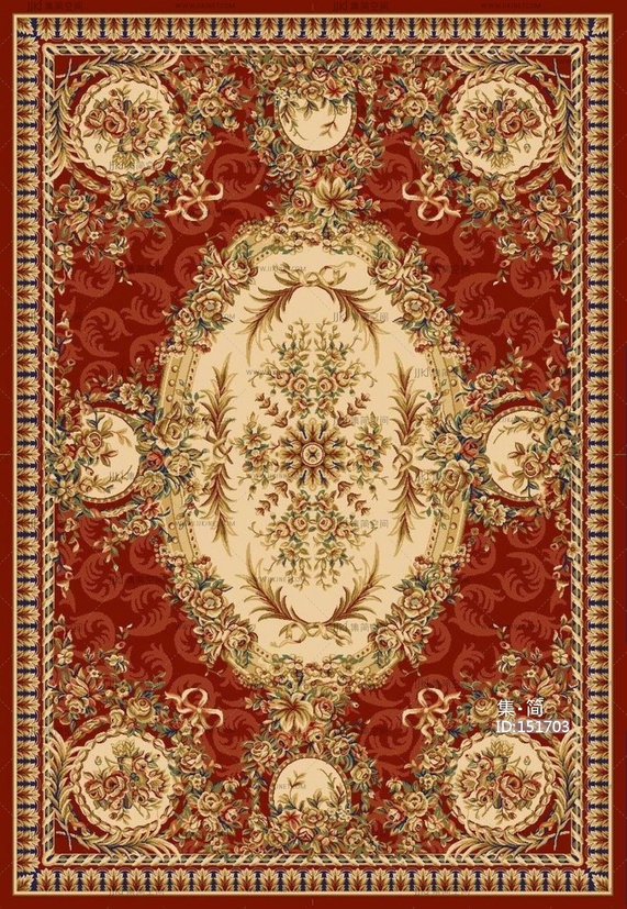 欧式法式古典大花地毯美式地毯 (10)