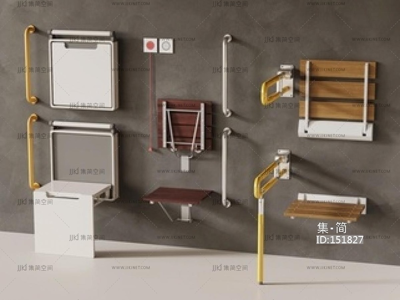 现代残障卫浴用品SU模型