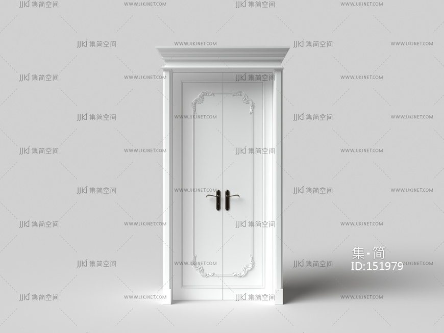 02欧式白色雕花双开门