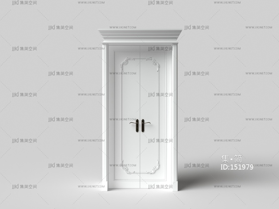 02欧式白色雕花双开门