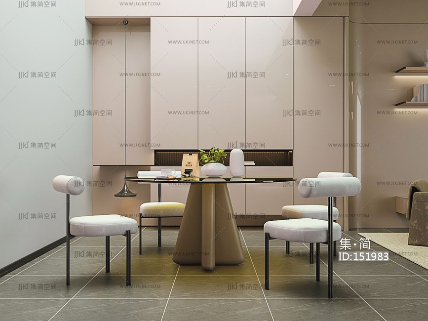 现代圆桌餐桌椅组合