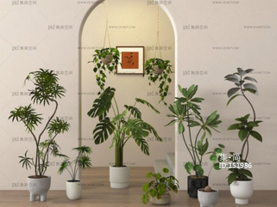 盆栽_绿植盆栽_盆景SU模型