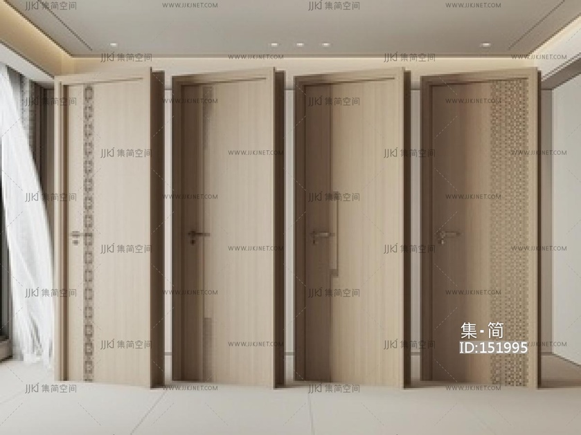 新中式单开门SU模型