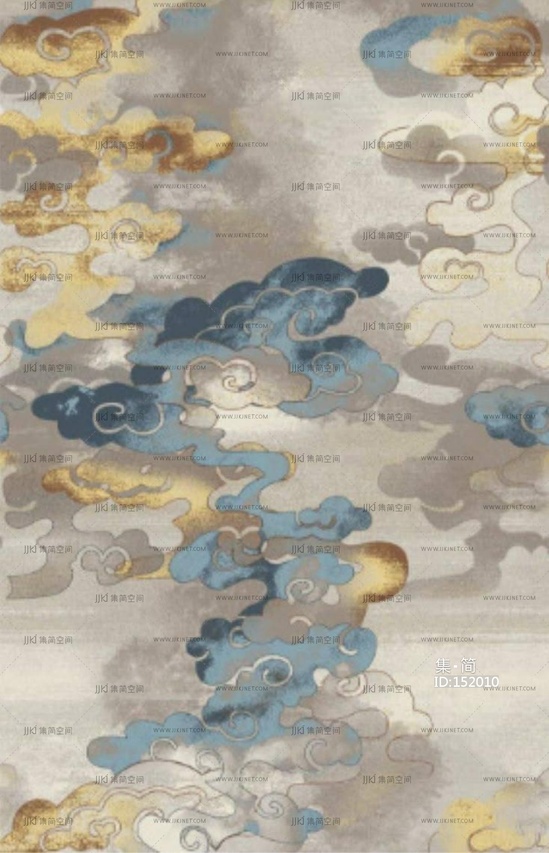 新中式祥云地毯云纹地毯 (1)