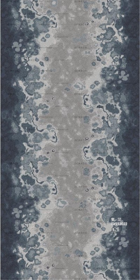 新中式现代走廊地毯长条地毯贴图 (4)