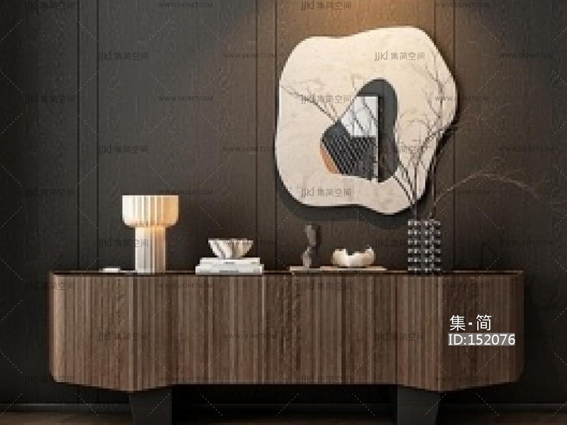 意式轻奢玄关柜SU模型