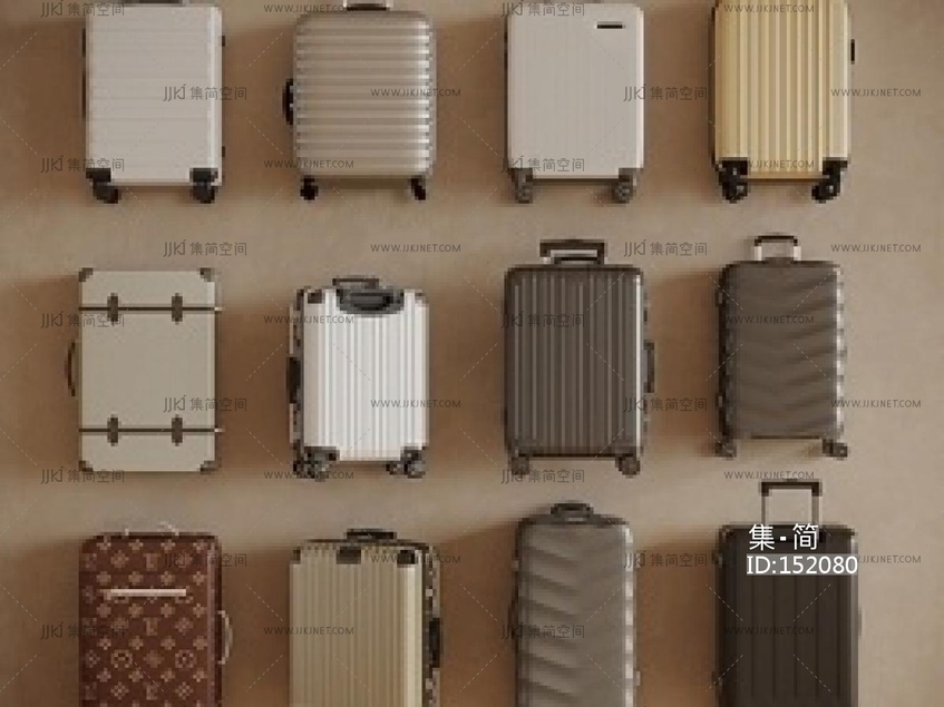 行李箱_行李箱组合SU模型