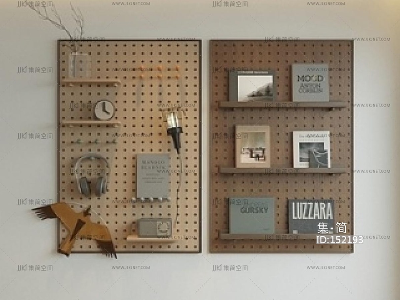 现代置物架_洞洞板置物架SU模型