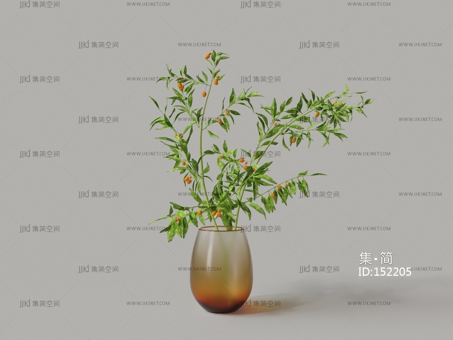 现代渐变玻璃花瓶无花果花瓶花