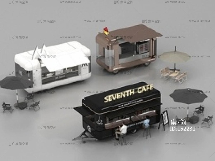 餐车_咖啡车_餐车SU模型