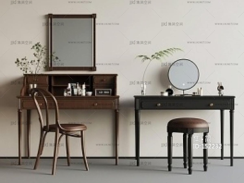 法式梳妆台SU模型