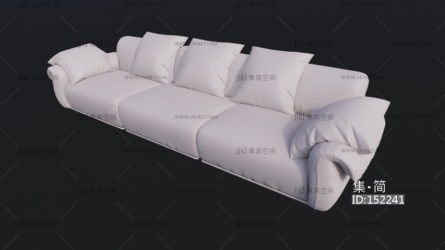 白色多人沙发
