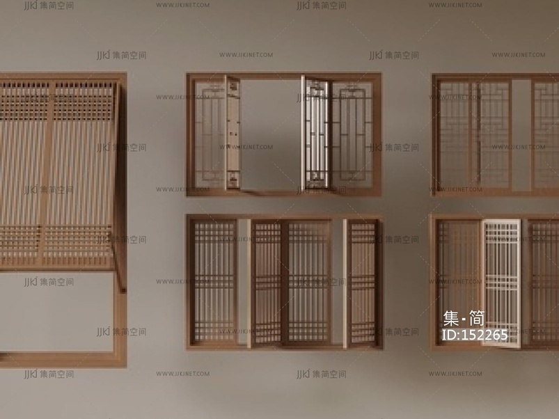 新中式窗_新中式窗户3D模型