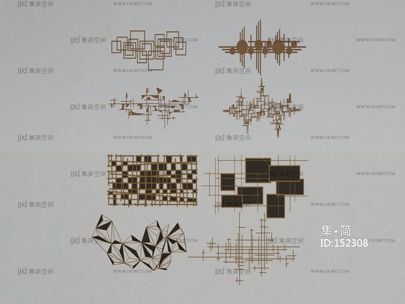 现代背景墙墙饰构件